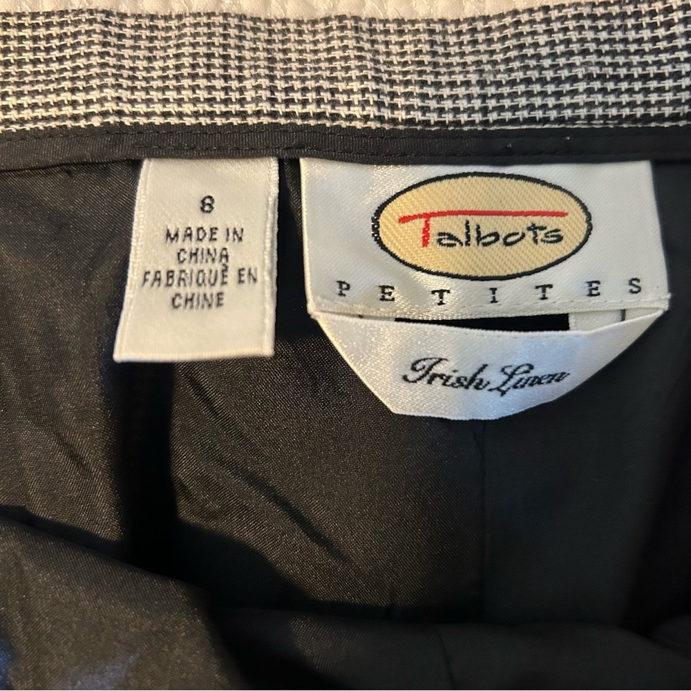 Talbots Petites Irish Linen Houndstooth Dress Pants. Size 8. - Picture 2 of 12